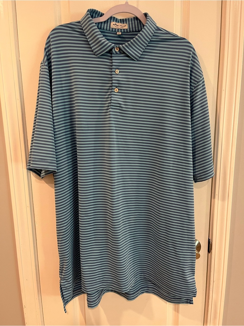 Peter Millar Blue Striped Polo Shirt